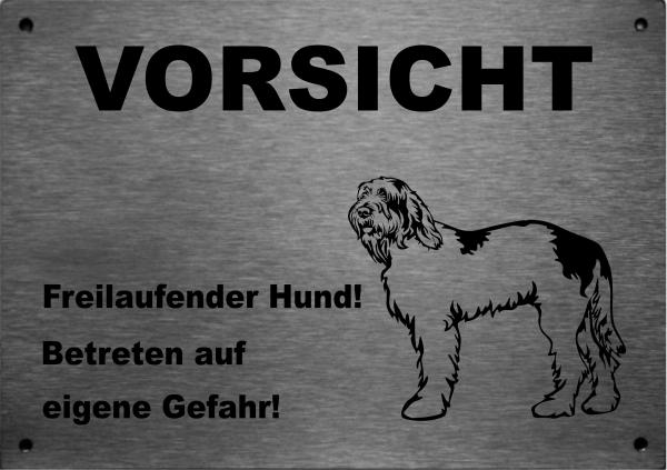 Edelstahl Warnschild Spinone Italiano VORSICHT Mein Haus mein Garten meine Familie